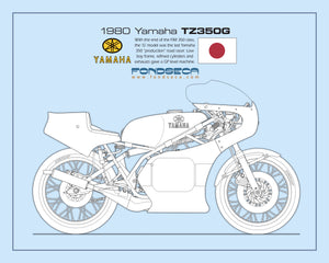 Yamaha TZ350 G Limited Edition Mick Ofield 10" x 12" Print