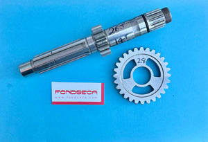 Yamaha TZ250 1st Gear Input Shaft set 14t/28t. 26J-17411-10, 5F7-17211-10. 1981-1987