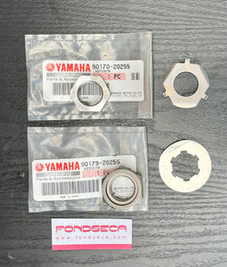 Yamaha TZ250 4 piece Lock nut-Tab washer set. 1981-2010.