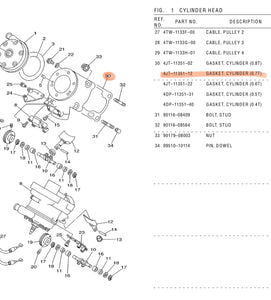 Yamaha TZ125 TZ250 Base gasket 4JT-11351-12 0.7mm
